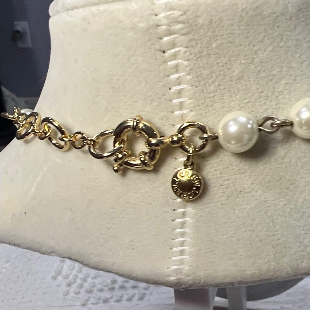 J. Crew Classic White/Gold Tone Fauk Pearl Necklace - Picture 2 of 3